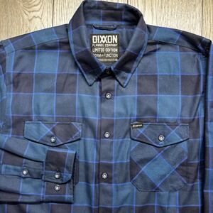 DIXXON Snap-On Limited Edition Men's XXL 2XL Blue Flannel Long Sleeve Button Up